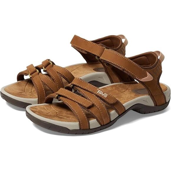 Teva Womens 9 Brown Tirra Leather Strappy Sport Sandal Outdoor Hiking P2-78 - Picture 1 of 8